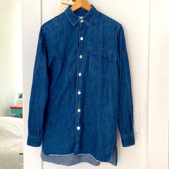 OUR LEGACY WORKSHOP RARE Japanese Hemp, Indigo & Mother Pearl Buttons Shirt S-L - Picture 1 of 11